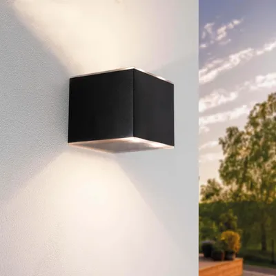 Produktbild von Ledvion Solar LED Wandleuchte 1W Warmweiß IP44 Schwarz Solarlampe