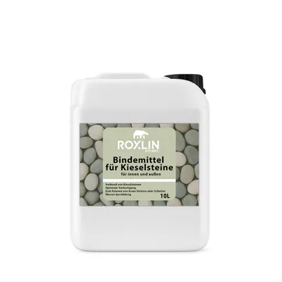 Produktbild von Roxlin Botanic Kiesbinder Kiesverfestiger Bindemittel für Kies/Schotter Aller Art Mulchbinder Gartenbahn Steinweg 10 Liter
