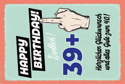 Produktbild von vianmo Holzschild 30x20 cm Happy Birthday 39+ alles gute zum 40.