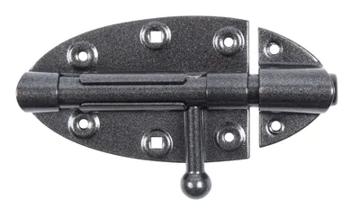 Obrázek produktu pro Alberts 301330 DURAVIS® Bolzenriegel, mit rundem Griff, schwarzdiamant duplexbeschichtet, Platte 112 x 72, Bolzen-Ø 16 mm