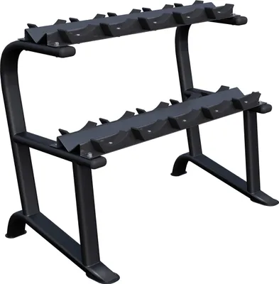 Produktbild von GORILLA SPORTS® Kurzhantelablage - 2 Ebenen, 121 x 65 x 100 cm, bis 250 kg, Stahl - Kurzhantelständer, Kurzhanteln Ablage, Hantellagerung, Hantelständer, Hantelablage, Dumbbell Rack, Gewichteständer