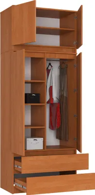 Produktbild von AKORD Furniture Factory SP0PSYSOLCNADKOM0, Garderobe, 6 Regale, 2 Tür(en), Matt, Drehtür, 1,6 cm