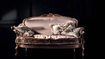 Produktbild von Sofa 2 Sitzer Couch Holz Polsterung Möbel Couchen Italienische Einrichtung Neu