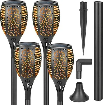 Zdjęcie produktu dla Światła słoneczne do ogrodu i ogrodu - 4 sztuk z 33 diodami LED, wodoodporne, Oświetlenie ogrodów i dróg
