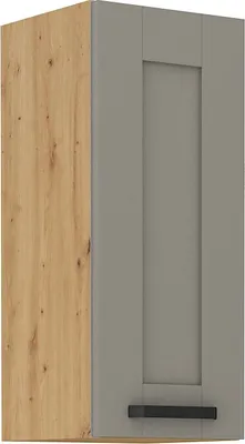 Produktbild von Küchenhängeschrank LAILI – Breite 30 cm, hellgrau / Artisan-Eiche