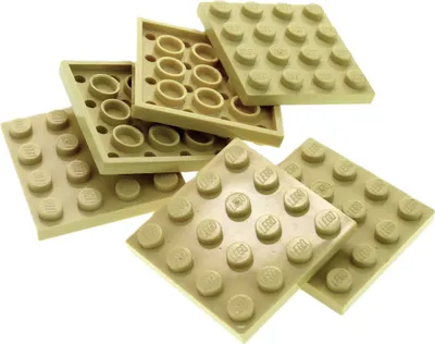 Produktbild von 6x Lego Bau Platte 4x4 Basic beige tan Grundplatte Quadrat 4113919 4243824 3031