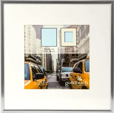 Immagine prodotto di Cornice in plastica Goldbuch Puro 30x30 cm argento con passe-partout 18x18 cm