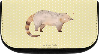 Produktbild von Mr. & Mrs. Panda Organizer Nasenbaer - Gelb Pastell - Geschenk, kosmetiktasche klein, Kulturtasche, Nasenbär, kosmetiktäschchen, Bär, aufbewahrungstasche, Lustige Sprüche