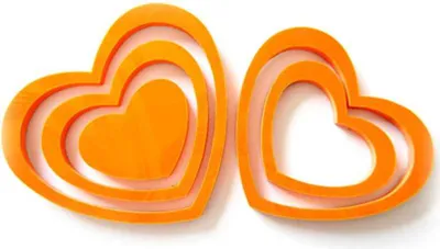 Produktbild von Oblique Unique 3D Herzen 5er Set Wandtattoo Dekoration 3D Deko - orange