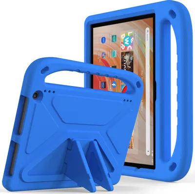Produktbild von Hülle für Amazon Fire HD 10 2023, Leichte Stoßfeste Eva Kinder Schutzhülle mit Griff und Faltbarem Ständer Blau