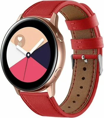 Produktbild von Strap-it Samsung Galaxy Watch Active Lederarmband (Rot)