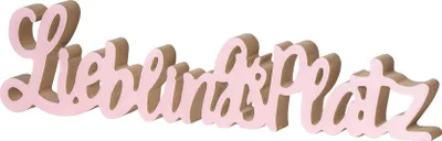 Produktbild von Schriftzug Lieblingsplatz L40cm Pastell Rosa Holz Tischdeko Deko Aufsteller
