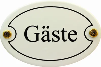 Produktbild von Emaille Türschild Gäste weiß oval Schild WC Toilette Klo