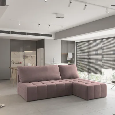Produktbild von Masseno Ecksofa DOMIRA mit Schlaffunktion L-Form, Sofa mit Bettkasten, Wohnzimmersofa, Couch, Soffa, Bettsofa, Couchgarnitur- Rosa, KRONOS 27