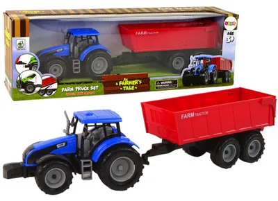 Produktbild von Traktor mit Anhänger, landwirtschaftliches Fahrzeug, Bauernhof, Blau