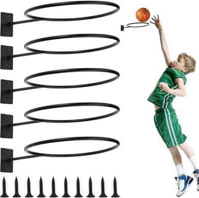 Imagen del producto de Soporte de pared para balones deportivos, con un diámetro de 13,5 cm