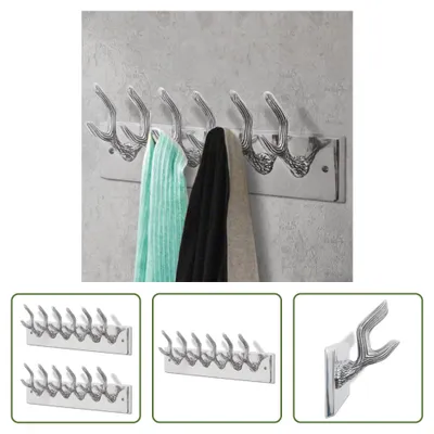 Zdjęcie produktu dla The Living Store Wieszaki na ubrania 2 szt. srebrne aluminium