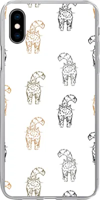 Produktbild von MuchoWow® Handyhülle Schutzhülle Hülle für Telefoonhoesje iPhone Xs Muster - Kätzchen - Katze - Pastell - Mädchen - Kinder - Kind Silikon Softcase Handy Hülle - Handytasche
