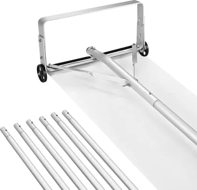 Produktbild von Dachrechen - Teleskop-Dachschneeschieber - Arbeitsbreite 47 cm - Teleskopstiel 158–913 cm - Mit Rollen & Gleitschiene - Für Schnee & Laub - Leichtes Aluminium