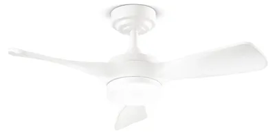 Image de Ventilateur De Plafond Avec Lampe Led 18W Et Pales En Bois Massif Blanc, 6 Vitesses, Télécommande, Diamètre 90 Cm - Perenz 7186 B Ct