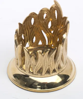 Produktbild von Kerzenleuchter Flammen Design für Ø 5 cm Kerzen, Messing Gold