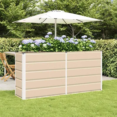 Produktbild von "Schlussverkauf" Pflanzkübel im Garten - 1 pc - Blumenbeet/Gartenbeet - Elfenbein 160x40x75 cm Stahl C13506