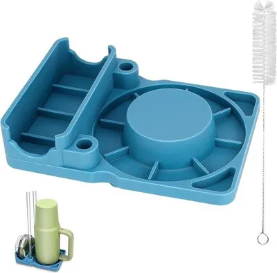 Produktbild von Famanu Silikon-Ablage für Becher – Trockengestell für Strohhalm und Deckel