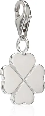 Produktbild von Damen Charm-Anhänger Kleeblatt 925 Silber 12x12mm Amulett für Bettelarmband