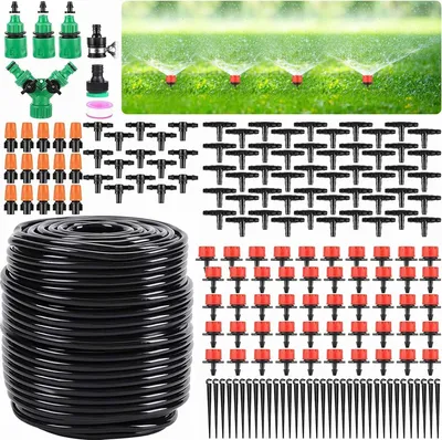 Immagine prodotto di MAGMA | sistema di irrigazione, kit di irrigazione per giardino, 50M, tubi di irrigazione, irrigazione a goccia, irrigazione a spruzzo, sistema di raffreddamento, per paesaggio, serra, patio