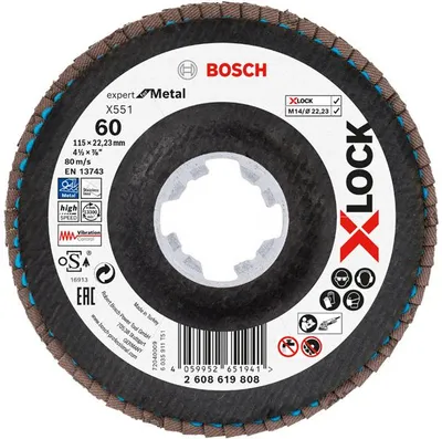 Produktbild von X-LOCK-Fächerschleifscheibe X551, Expert for Metal, K: 60, Scheibend.: 115 mm