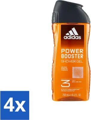 Obrázek produktu pro Adidas sprchový gel Power Booster 250 ml - hodnotné balení - 4 kusy