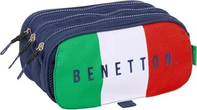 Zdjęcie produktu dla Safta Big Triple Benetton Flag Pencil Case Blue Man Blue One Size