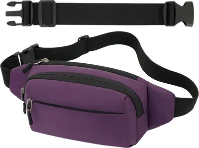 Imagen del producto de Riñonera con correa extensible de 30 cm, 3 bolsillos con cremallera, ideal para paseos y viajes