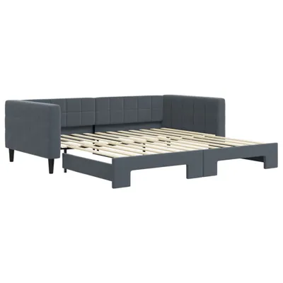 Immagine prodotto di vidaXL Letto da giorno allungabile grigio scuro 100x200 cm in velluto