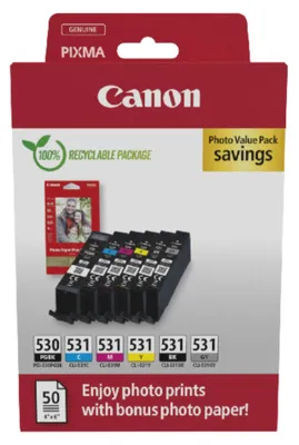 Produktbild von Canon PGI-530 / CLI-531 Photo Value Pack PGBK/C/M/Y/BK/GY