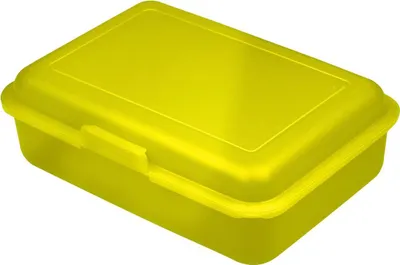 Produktbild von Brotdose Kinder – "School-Box" mittel  Germany und BPA-frei, robuste Lunchbox mit Klickverschluss für Schule,Kindergarten & Freizeit - trend-gelb PP