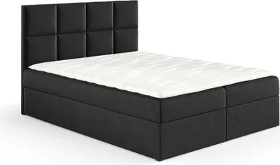 Produktbild von Boxspringbett Kleo 180x200cm schwarz - Stoff Riviera 100