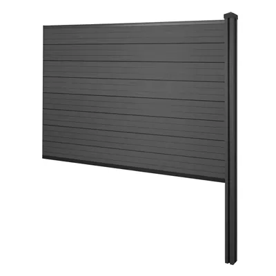 Immagine prodotto di Schermo privacy in WPC Sarthe, recinzione frangivento, paletto in WPC da inserire nel calcestruzzo ~ elemento di prolunga, 188 cm antracite