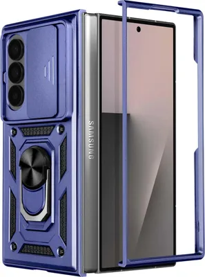 Produktbild von Avizar, Hülle Galaxy Z Fold7 mit Ringhalter und Kameraschutz, Nachtblau