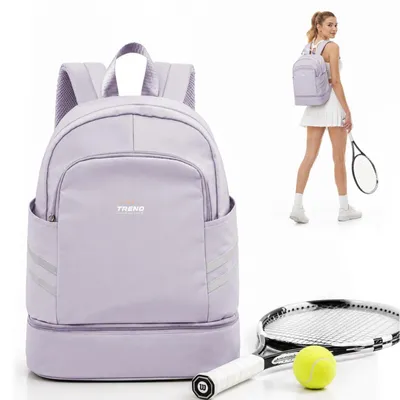 Immagine prodotto di Omgoods - Zaino da tennis unisex con ampio spazio di archiviazione e scomparto per racchette