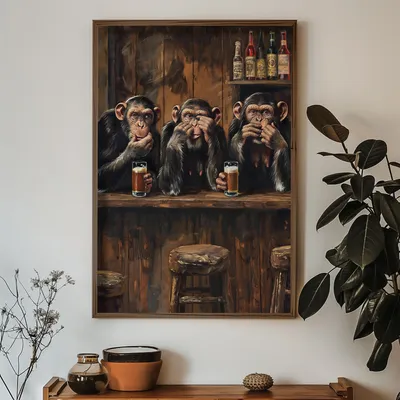Productafbeelding van Wallity, HUM077, Decoratief MDF-schilderij met lijst, meerkleurig, 100% MDF, 50 x 70 x 3,5 cm