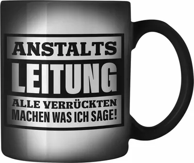 Produktbild von Trendation - Anstaltsleitung Farbwechsel Zauber-Tasse Geschenk Chef Chefin Geschenkidee Boss Geschenke (Schwarz)