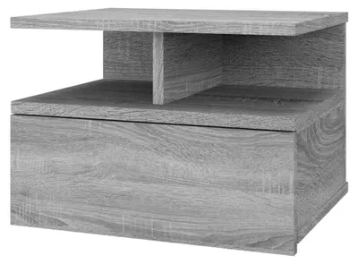 Produktbild von Hängender Nachttisch Wandnachtschrank Nachtkonsole Wandschrank Hängeschrank Grau Sonoma 40x31x27cm Holzwerkstoff