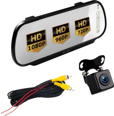 Produktbild von Vollspiegelmonitor AHD LCD 7 FULLHD + Kamera im Metallgehäuse AHD 1080P Nachtsicht