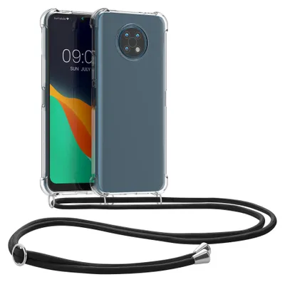 Produktbild von kwmobile Necklace Case kompatibel mit Nokia G50 Hülle - Silikon Cover mit Handykette - Band Handyhülle Transparent