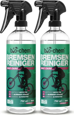 Produktbild von bio-chem Bremsenreiniger Spray - 2X 750 ml - für Auto, Motorrad und Fahrrad I Leistungsstarker Entfetter für Scheibenbremsen I Geeignet als Ketten-Reiniger, Motorreiniger und Fettlöser