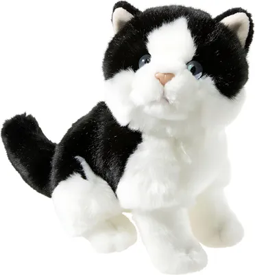 Image de Heunec peluche Misanimo chaton blanc-noir, animal en peluche