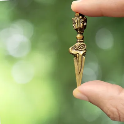 Miniatur Phurba Dorje aus Messing, 5,6 cm, Sammelfigur