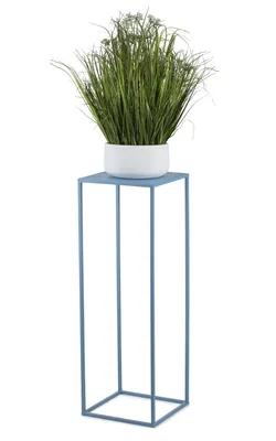 Produktbild von HowHomely Modern Pflanzenständer, Blumenhocker aus Metall Blau 70 cm Höhe - Blumenständer für das Haus