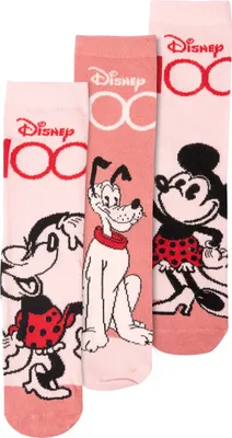 Produktbild von Disney Minnie Mouse Socken für Damen - Sneaker Frauen Strümpfe Rosa (3er Pack), Größe:35-38